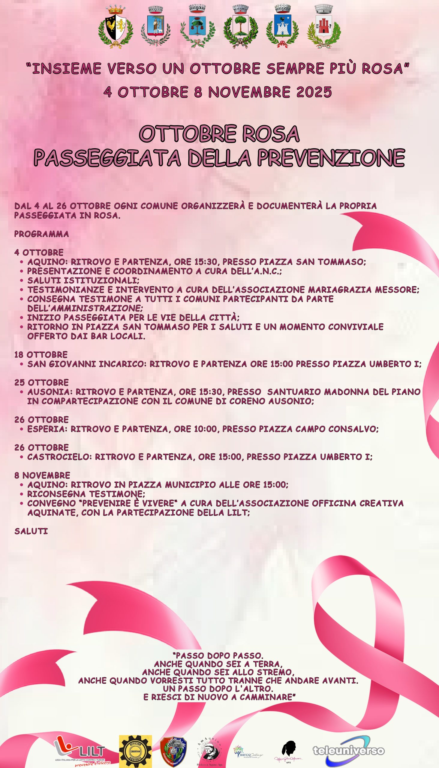 OTTOBRE ROSA - PASSEGGIATA DELLA PREVENZIONE